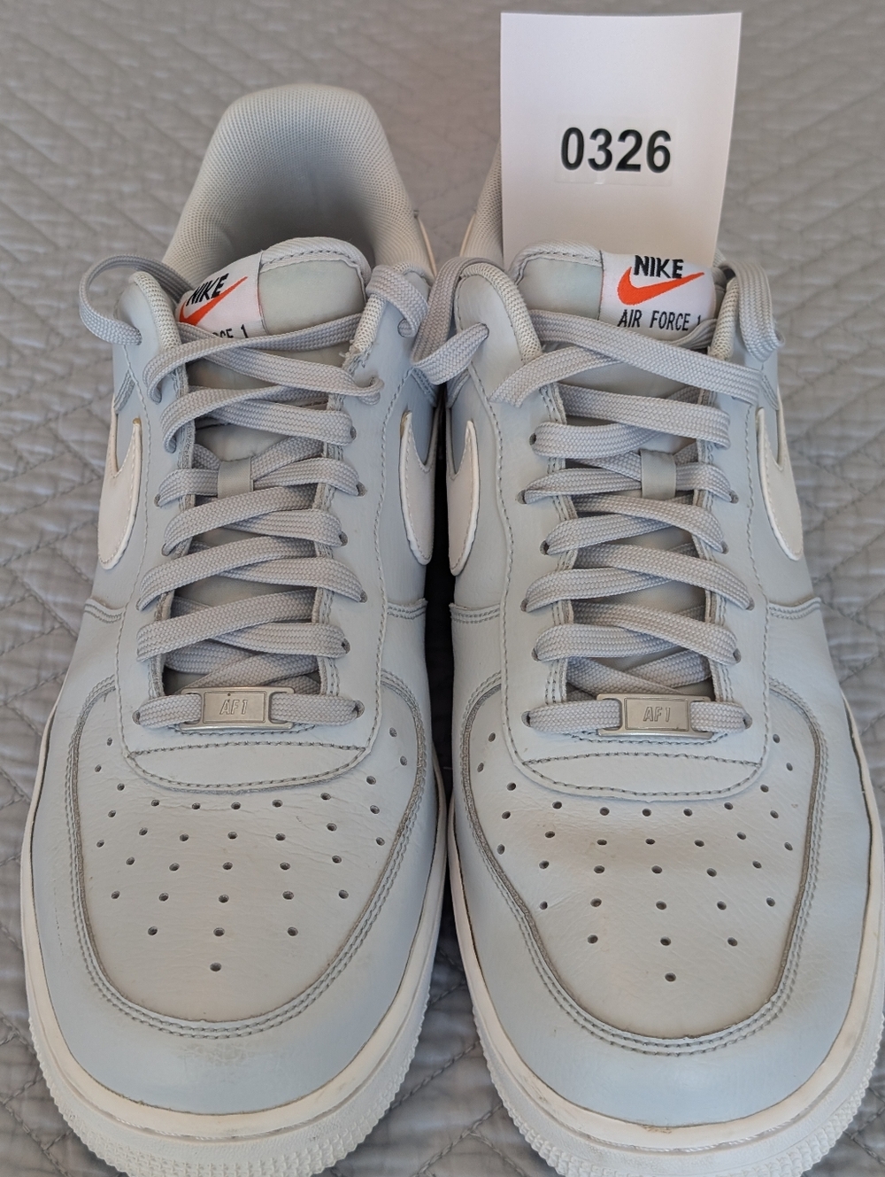 Nike Air Force 1 Low Light Blue  White Sneakers Size 13 (0326) - Picture 14 of 14